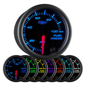 GLOWSHIFT Black 7 Color 100 PSI Fuel Pressure Gauge-GS-C711