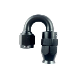 AN4 Full Flow Teflon Hose End- 180° Black