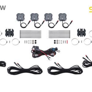 Diode Dynamics Rock Light SXS Installer Kit, RGBW (4-Pack) with Controller