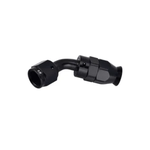 AN12 Full Flow Teflon Hose End- 45° Black