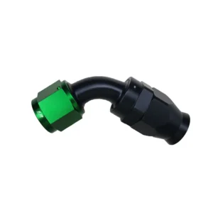 AN12 Full Flow Teflon Hose End- 60° Black