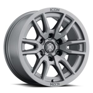 ICON Alloys Vector 6 – Titanium (17x8.5 | 6x139.7 | +25mm Offset | 5.75" Backspacing) LC300